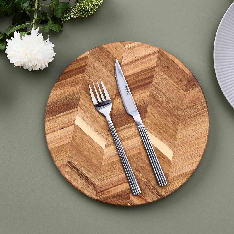 Aida Raw skärbräda rund 28 cm akacia