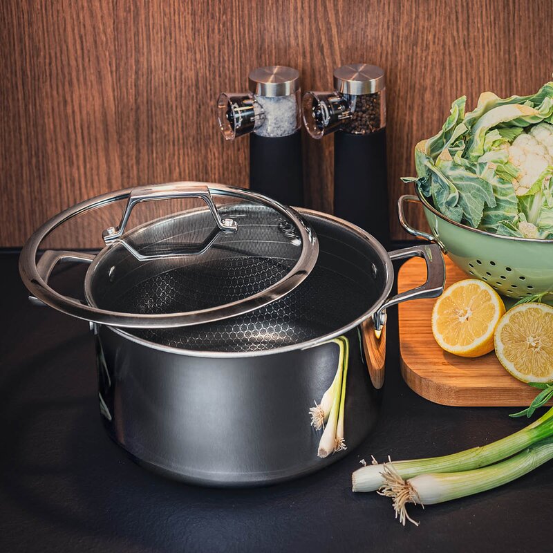 Haws Santo gryta med lock 5,8 L beläggning stål/svart