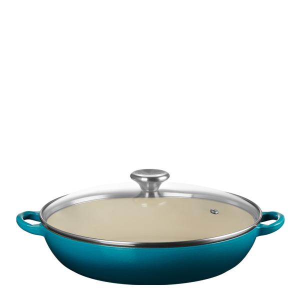 Le Creuset Buffétgryta med glaslock 30 cm 3,5 L deep teal