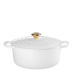 Le Creuset Signature gjutjärnsgryta rund 28 cm 6,7 L white