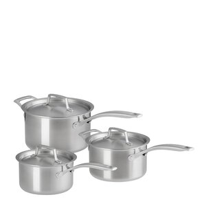 Le Creuset Essential 3-ply kastrullset 6 delar stål