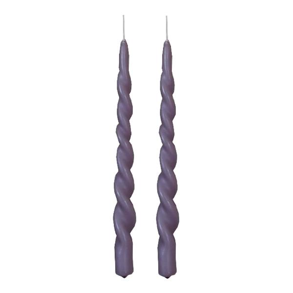 Snurrade ljus 29 cm 2-pack Lila