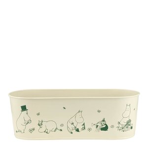 Muurla Mumin plåtkruka oval 28,5 cm naturvit