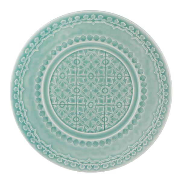 Bordallo Pinheiro Rua nova tallrik flat 22 cm aqua