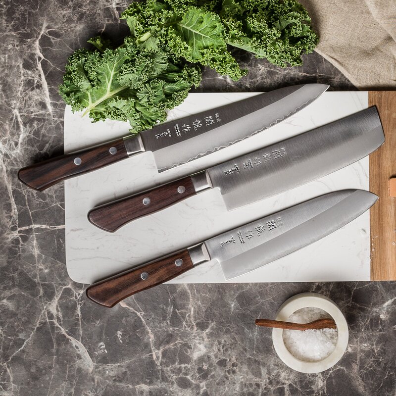 Sekiryu Wood knivset 2 delar kockkniv/grönsakskniv