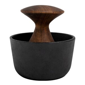 CrushGrind Kiruna mortel 11x9 cm gjutjärn svart/akacia