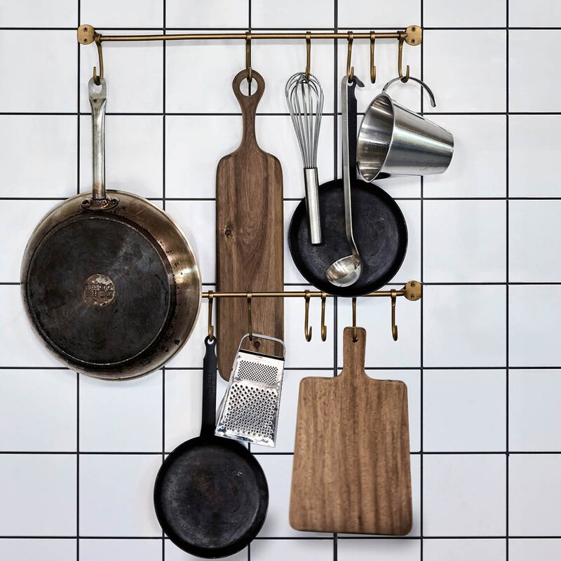 House Doctor Stång med 6 krokar 60 cm mässing