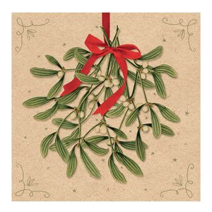 Ambiente Servett 33x33 cm 20-pack Mistletoe with Bow natur