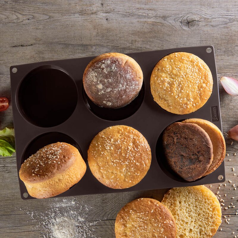 Lurch Flexiform BurgerBun bakform för 6-pack hamburgerbröd à 10 cm
