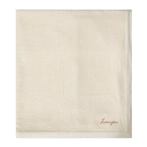 Lexington Fiskbensmönstrat överkast bomull 160x240 cm ljusbeige