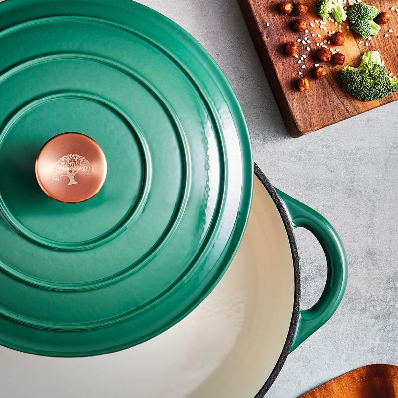 Barbary&Oak Gjutjärnsgryta låg 28 cm 2,5 L Grön