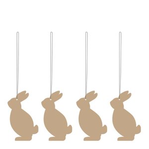 Cooee Påskpynt Hare 4-pack Cafe au Lait 