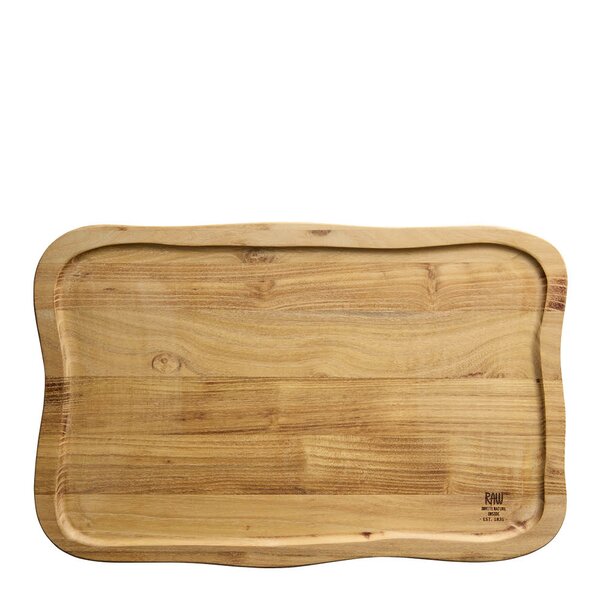 Aida RAW skärbräda med saftspår 40x26 cm teak