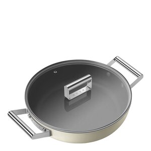 SMEG traktörpanna 28 cm keramisk creme