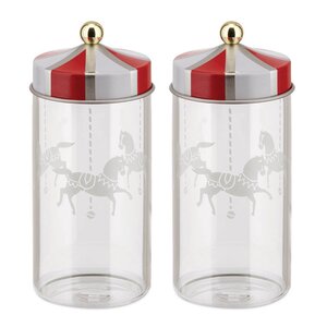Alessi Circus kryddburk glas 2-pack klar/multi