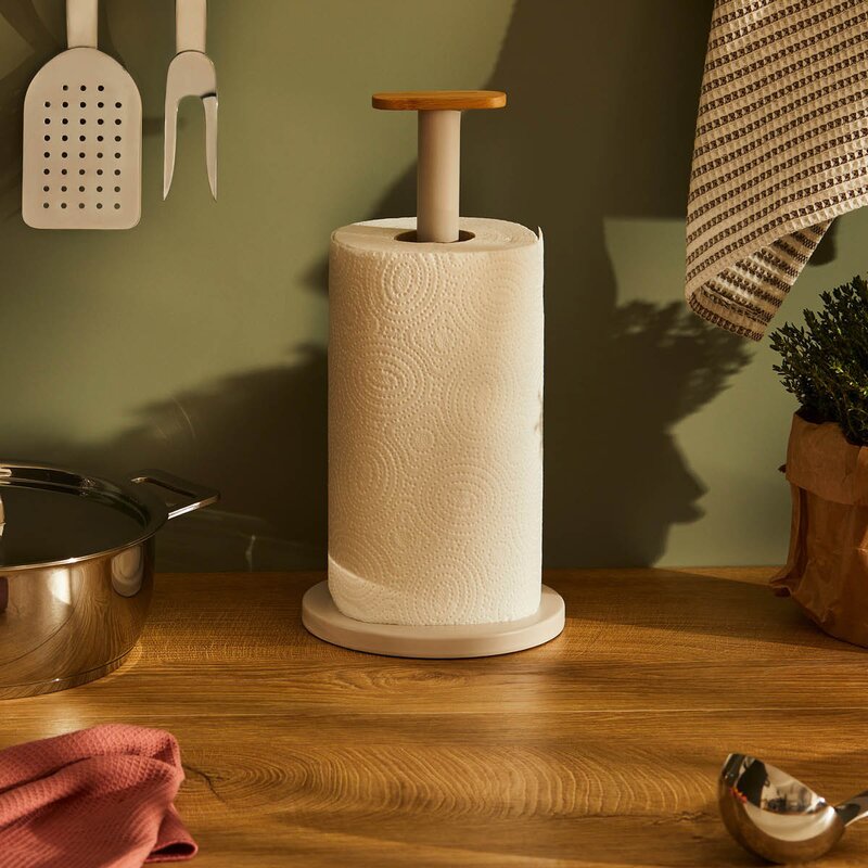 Alessi Mattina hushållspappershållare 33 cm mörkgrå/bambu