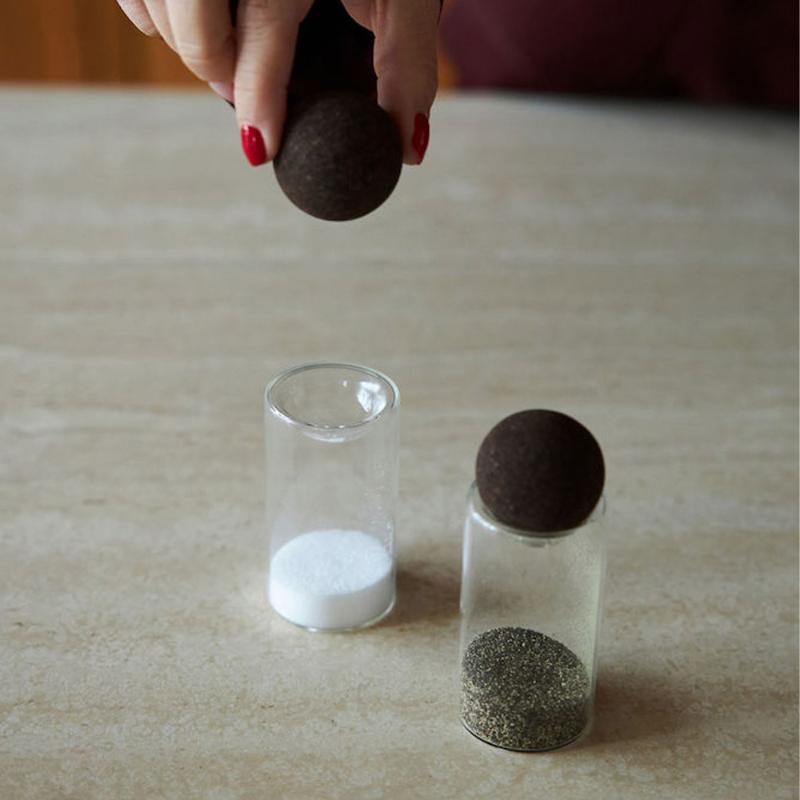 Sagaform Nature Salt & Pepparkar 4,5 cm Klar/Brun
