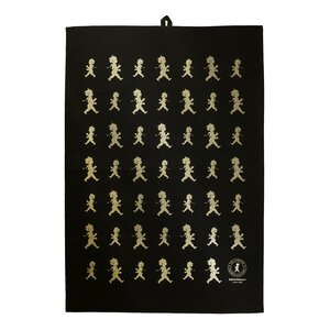 SOLSTICKAN Handduk Halvlinne 50x70 cm Svart/Guld