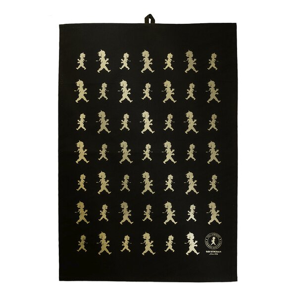 SOLSTICKAN Handduk Halvlinne 50x70 cm Svart/Guld