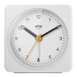 Braun Väckarklocka analog 7,8 cm vit