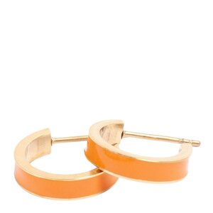 A&C Oslo Steel - Enamel Coll örhängen 16 mm orange/guld