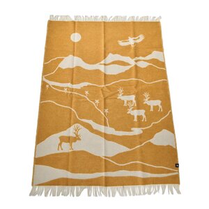 Arvidssons Textil Fjällvandring ullpläd 130x170 cm guld