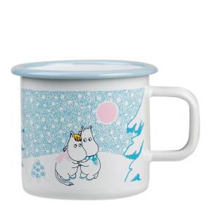 Muurla Mumin Emaljmugg Let it Snow 37 cl Vit