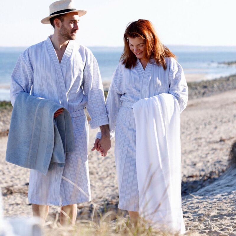 Home by Ilse Jacobsen Bath Collection badrock S/M powder blue stripes