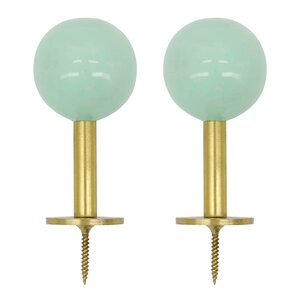 House Doctor Ball väggkrok 8x4 cm 2-pack mässing/aqua