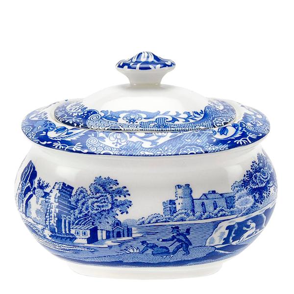 Spode Blue Italian sockerskål 25 cl blå/vit