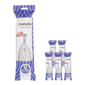 Brabantia PerfectFit avfallspåsar 15-20 L 120-pack Kod D vit
