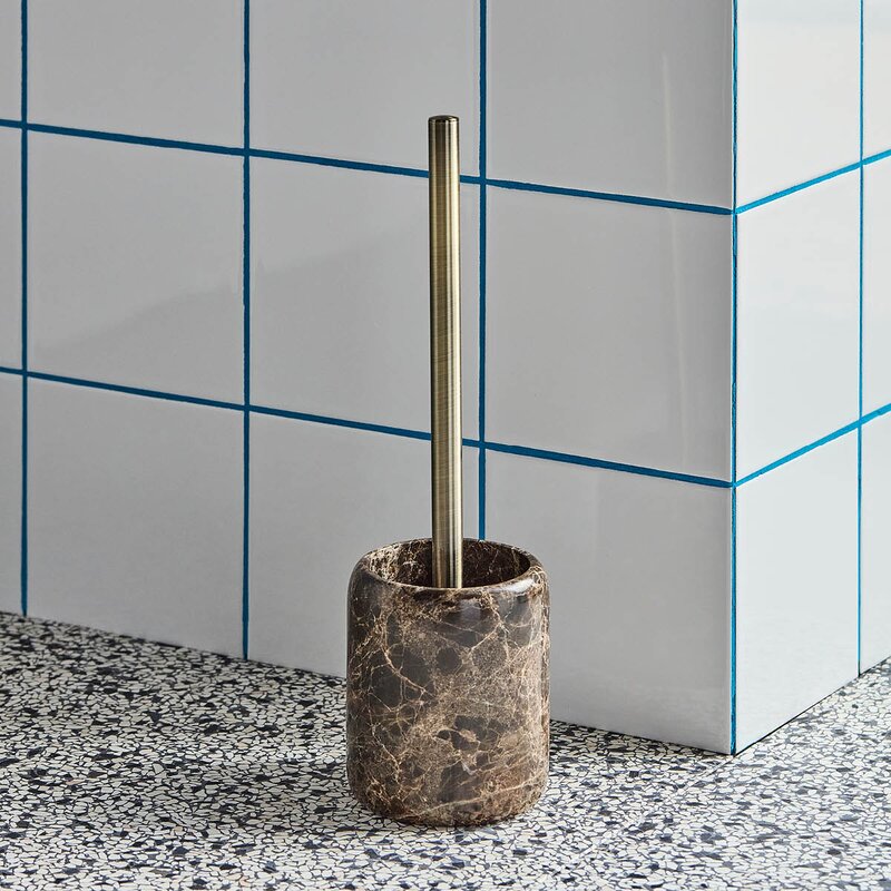 House Doctor Able toalettborste 36 cm brun marmor/mässing