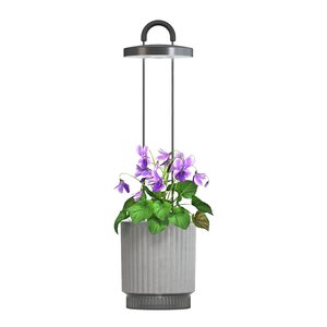 Click & Grow x HydroVase LED-odlingslampa grå
