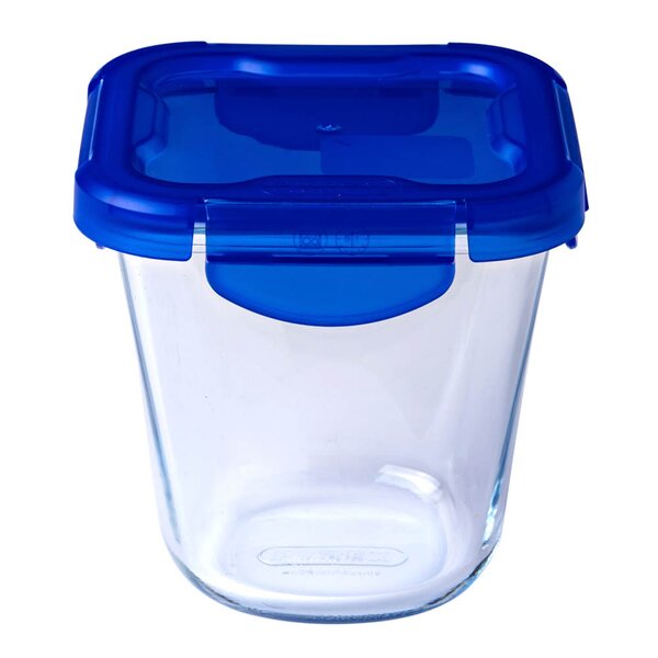 Pyrex Cook & Go matlåda 12x12 cm 0,8 L klar/blå