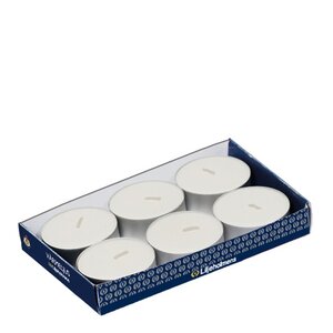 Liljeholmens Stora värmeljus 5,9 cm 6-pack vit