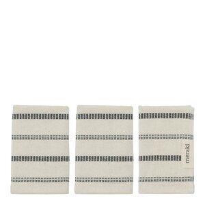 Meraki Tvättlapp 30x30 cm 3-pack offwhite/svart