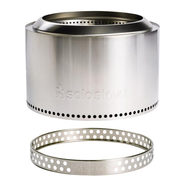 Yukon + stand 2.0 rökfri eldstad 68,5x50,5 cm silver