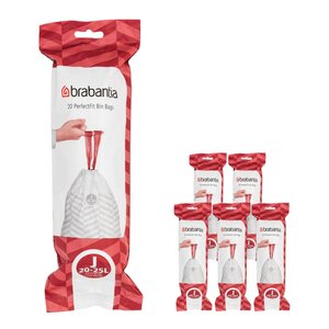 Brabantia PerfectFit avfallspåsar 20-25 L 120-pack Kod J vit
