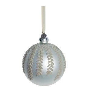 Lene Bjerre Perline julkula 10 cm blad antiksilver/benvit