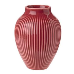 Knabstrup Keramik Vas Räfflor 12,5 cm Bordeaux