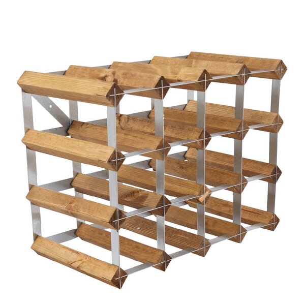 The Swedish Wine Rack Factory Vinställ 16 flaskor monterad ljus ek