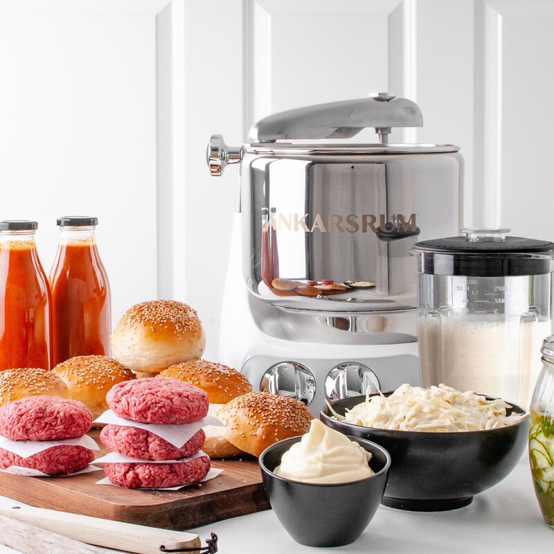 Ankarsrum Köttkvarn med tillbehör stål