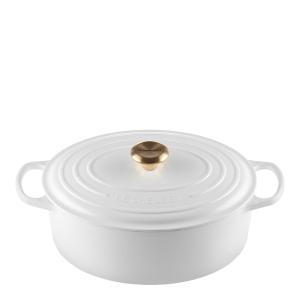 Le Creuset Signature gjutjärnsgryta oval 31 cm 6,3 L white