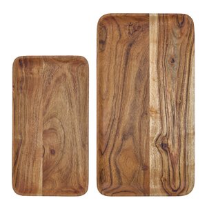 House Doctor Wood bricka / fat 2 delar 33x18/43x23 cm natur