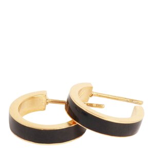 A&C Oslo Steel - Enamel Coll örhängen 20 mm svart/guld
