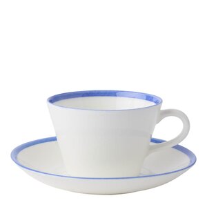 Gustafsberg Sommar konisk kaffekopp med fat 15 cl hav