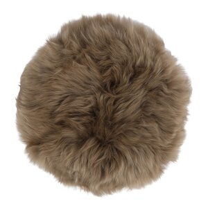 Natures Collection Sittdyna New Zealand fårskinn lång ull 34 cm taupe