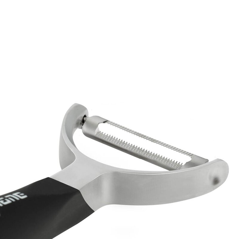 Microplane Professional Y-skalare med tandat blad svart