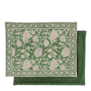 Chamois Indian Rose bordstablett i linne 37x50 cm 2-pack grön