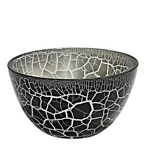 Nybro Crystal Croco Skål 21 cm Svart/Silver